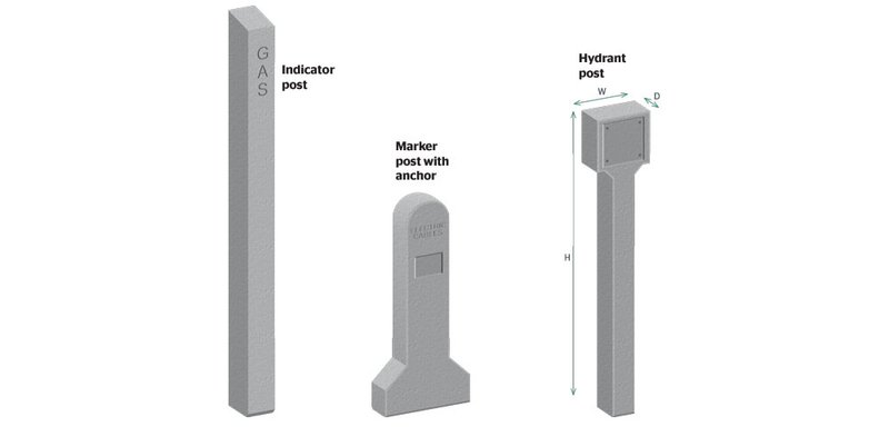 Concrete Marker Posts for a life-time of Utilities Identification