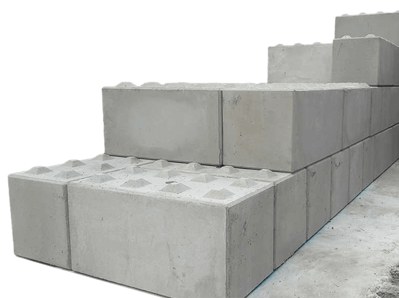 Stacked Elite Precast concrete blocks
